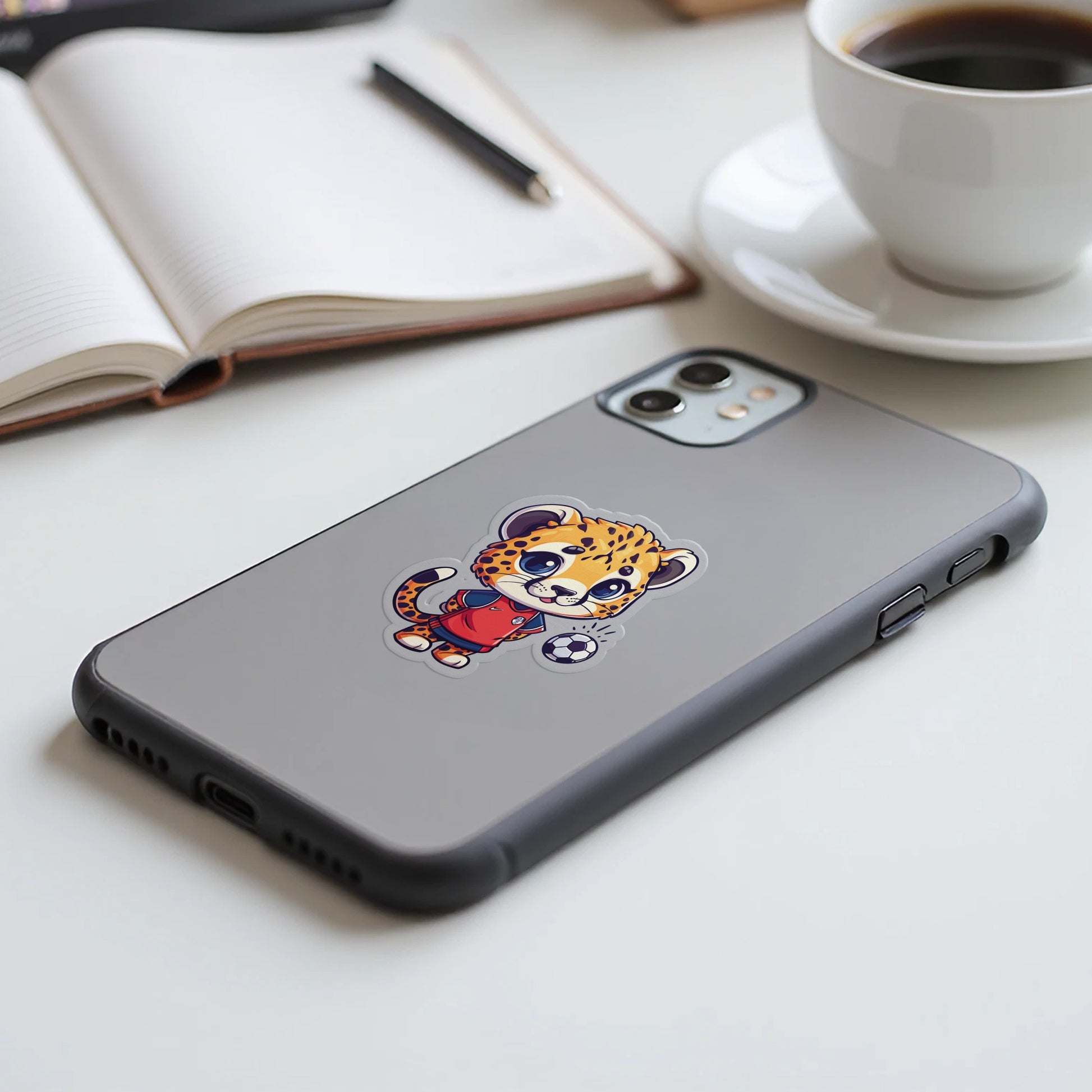 Cute Soccer Tiger Design iPhone Case product