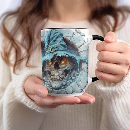 Creepy Skull With Wizard Hat Design On Mug product type