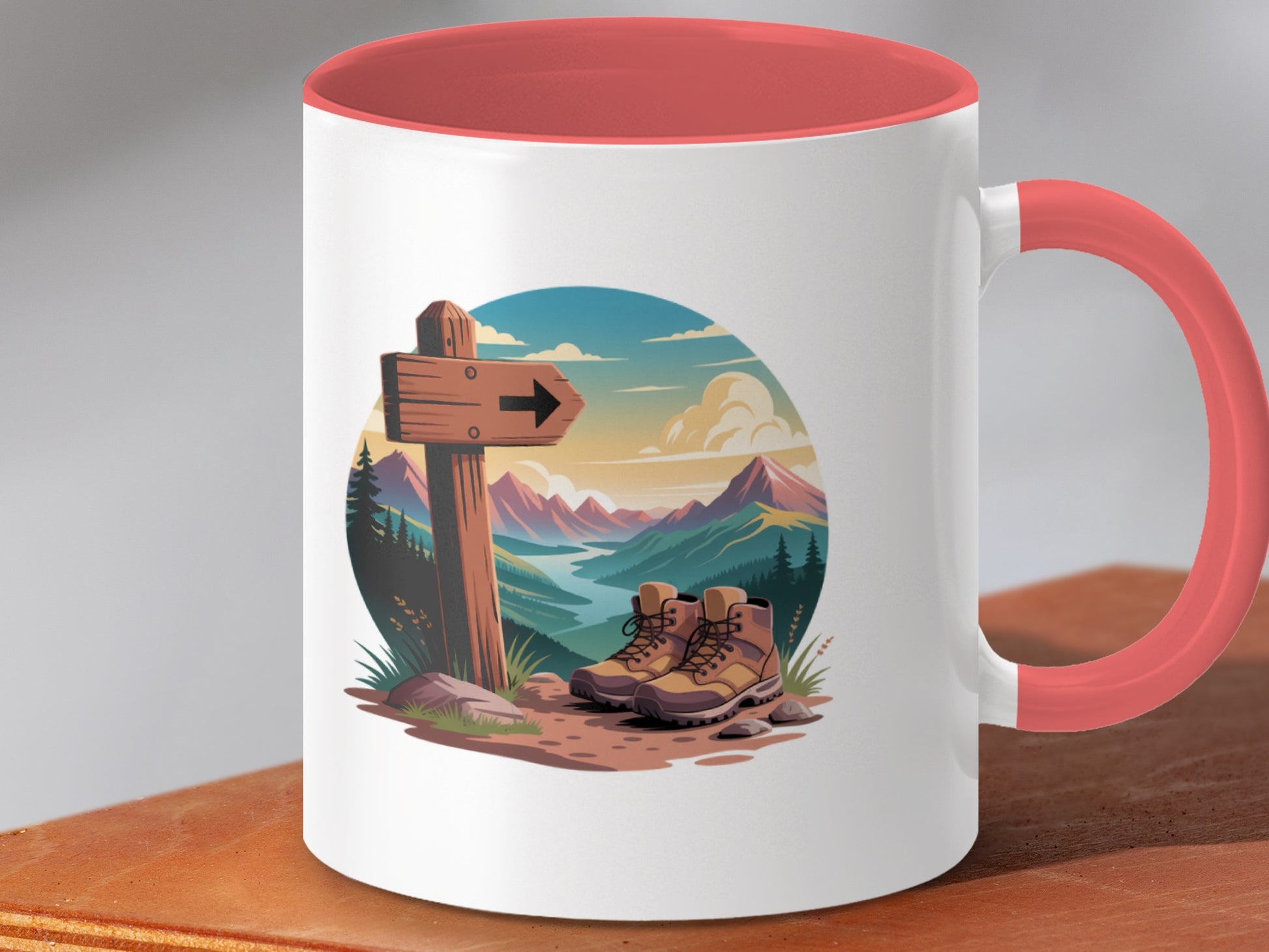 Scenic Mountain Trail Mug with Hiking Boots product