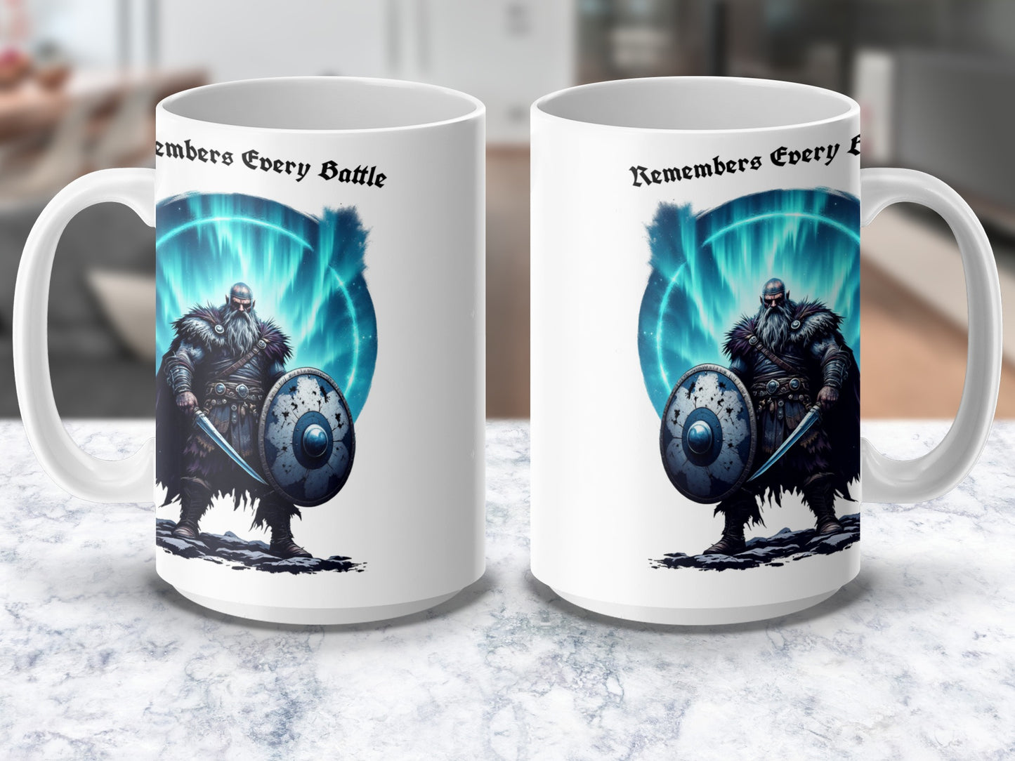 Viking Remembers Every Battle My Blade 11oz & 15oz Digital Mug Wraps