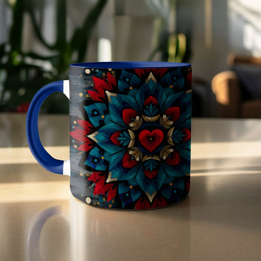Vibrant Mandala Heart Design Mug product