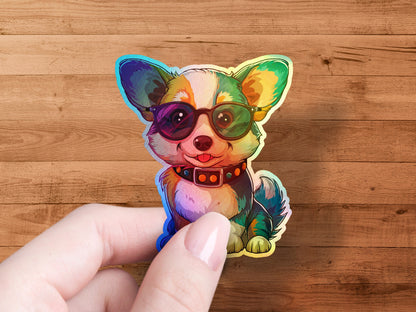Cute Colorful Sunglasses Dog Sticker product type