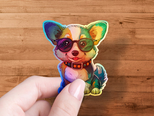 Cute Colorful Sunglasses Dog Sticker product type