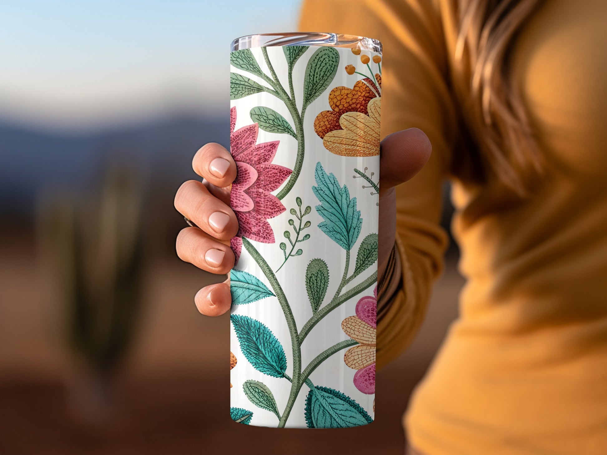 Floral Design Insulated Tumbler for Drinks Product