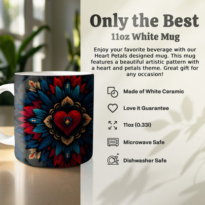 Beautiful Heart Petals Artistic Pattern Mug product