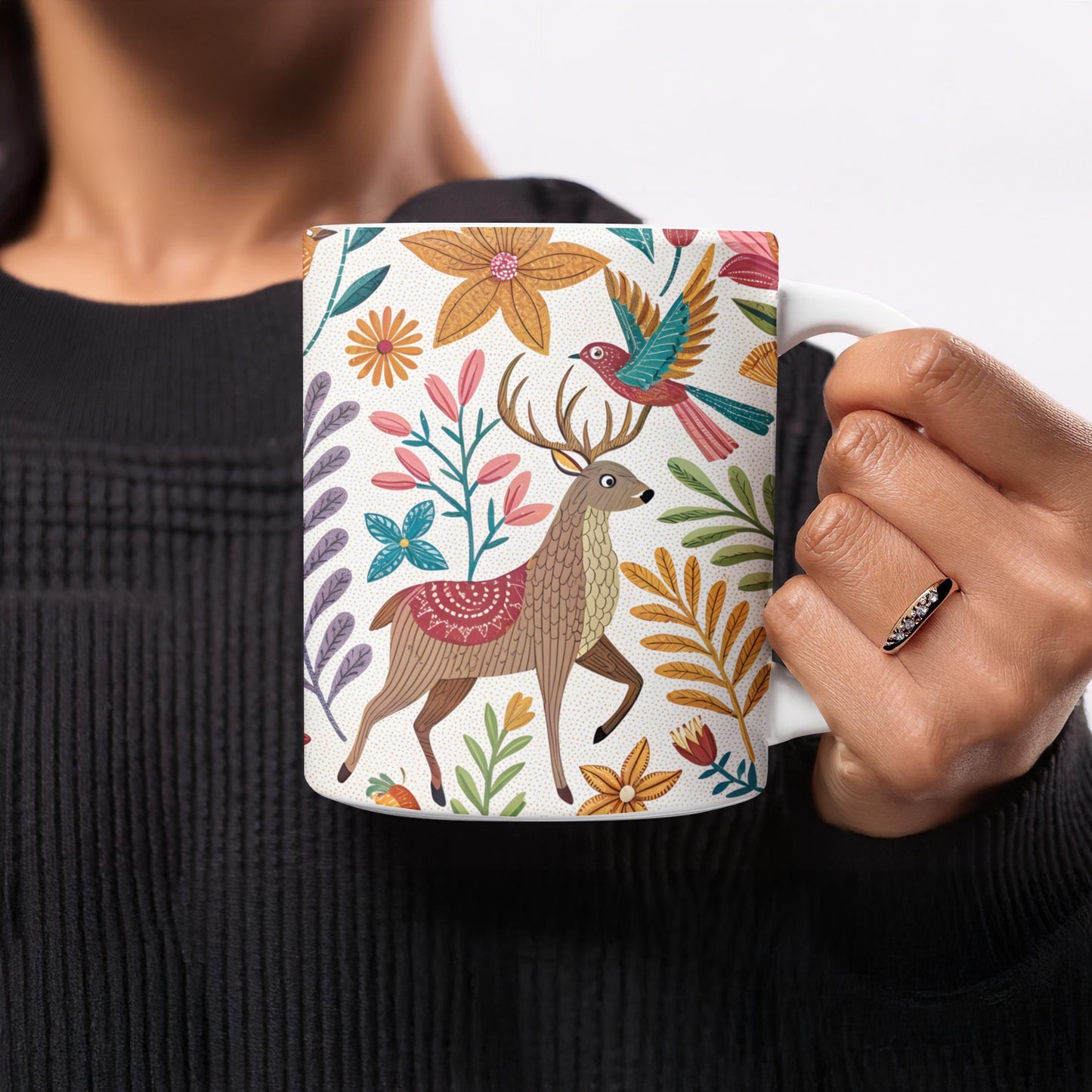 Colorful Floral and Animal Print Mug product