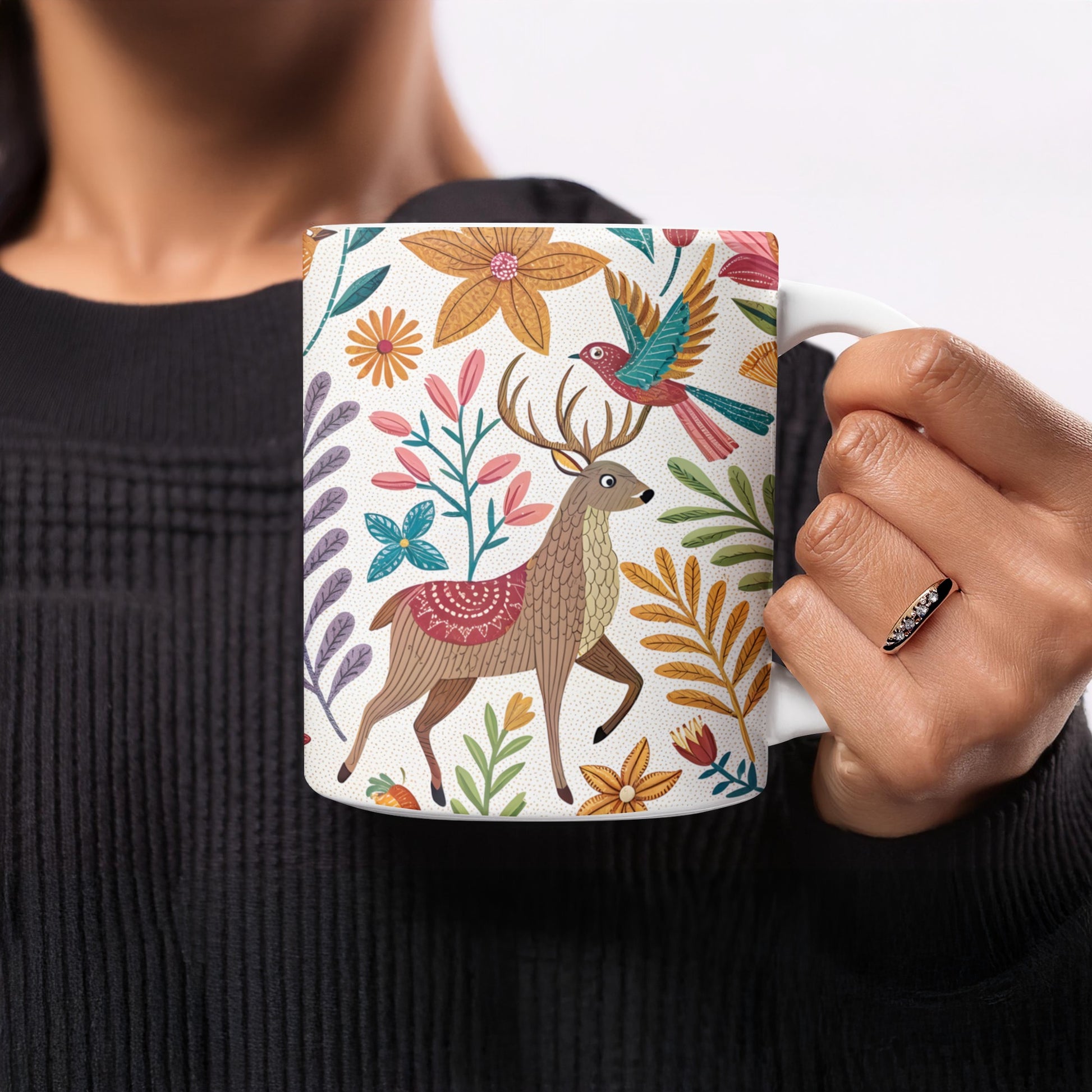 Colorful Floral and Animal Print Mug product