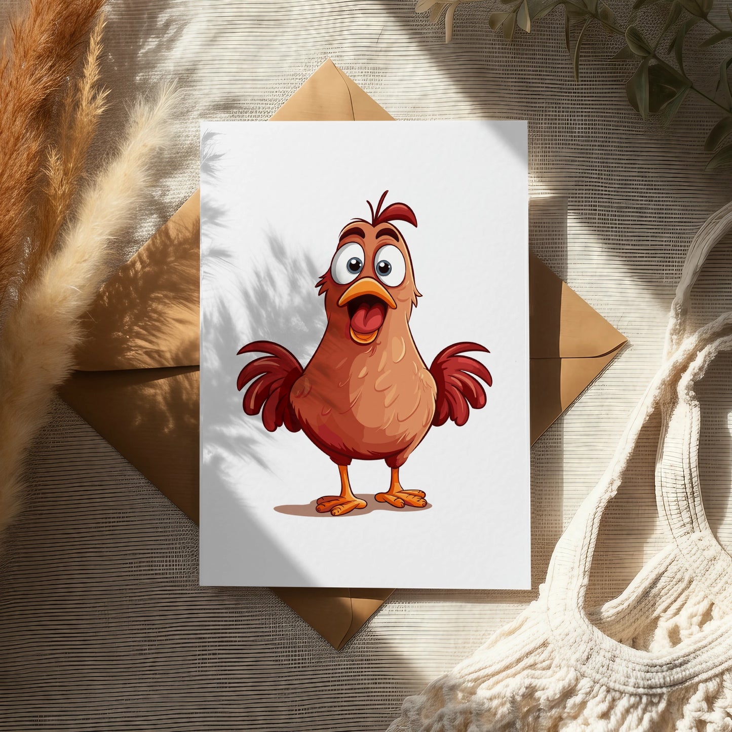 Cartoon Chicken Print, Cute Farm Animal Artwork, Kids Room Decor, Nursery Wall Art, Colorful Bird Illustration