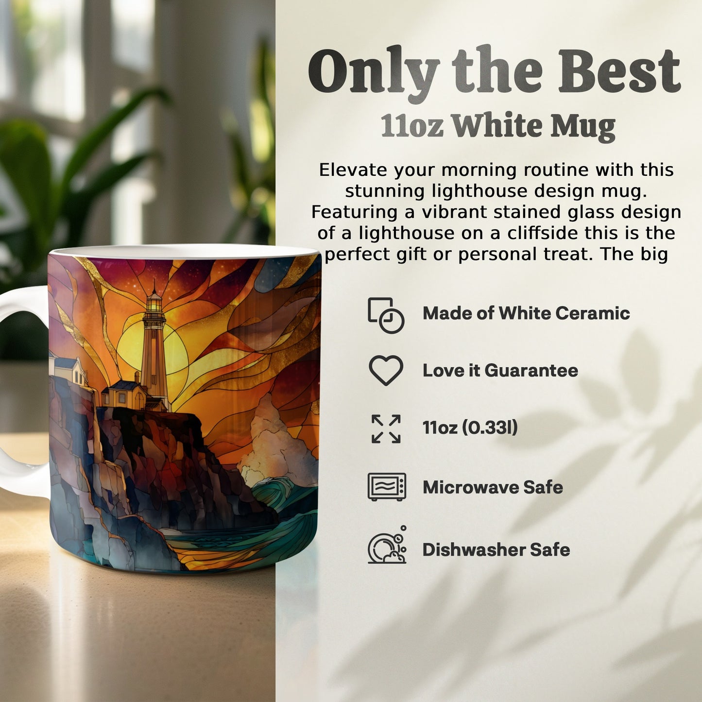 Stunning Lighthouse Design 11oz White Mug product