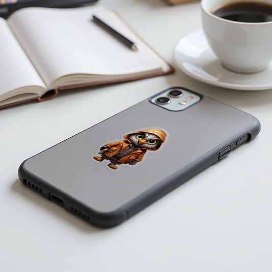 Cool Owl in Jacket Printed Phone Case product