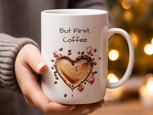 But First Coffee Heart Design Mug product