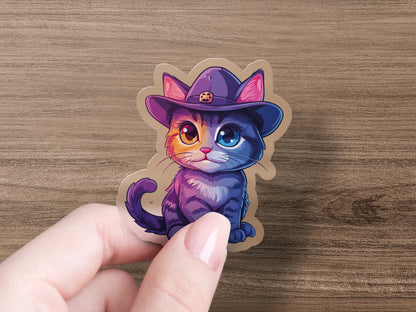 Cute Cowboy Hat Kitten Cartoon Sticker product