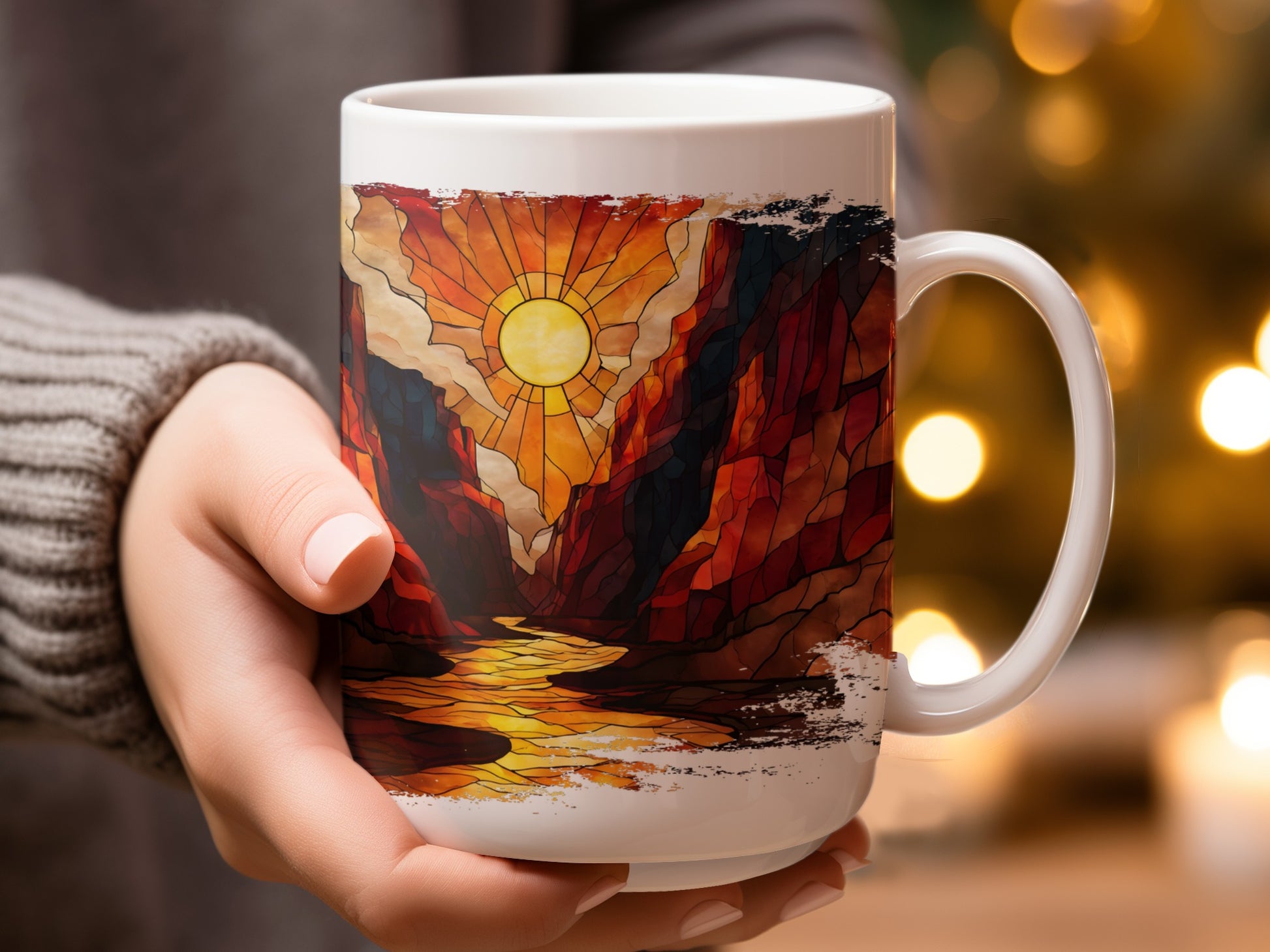 Stunning Mountain Sunrise Design on Coffee Mug product