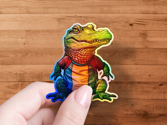 Rainbow Shirted Alligator Sticker product type