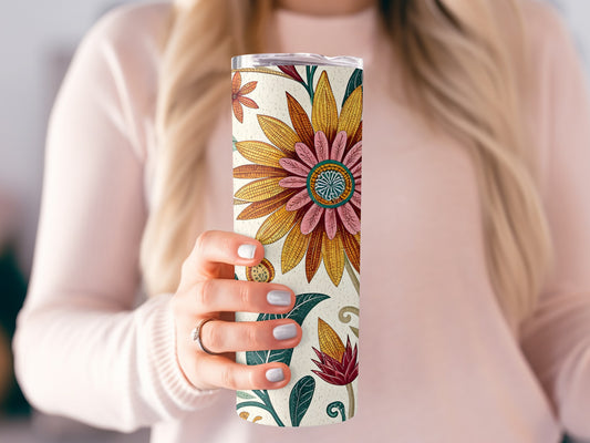 Colorful Floral Design Tall Insulated Tumbler product type
