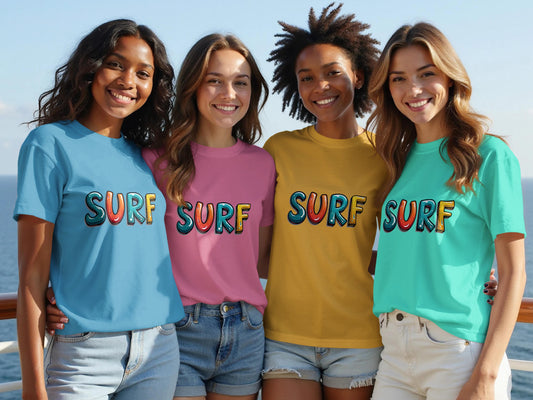 Colorful Surf T-shirt with Fun Design T-shirt product