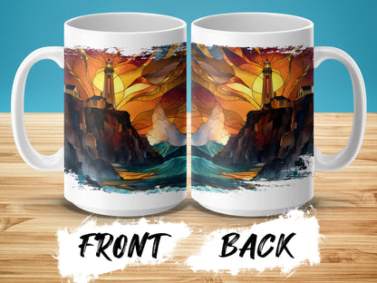 Vibrant Lighthouse and Ocean Scene Mug product