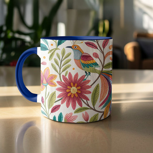 Vibrant Floral And Bird Design Mug product type