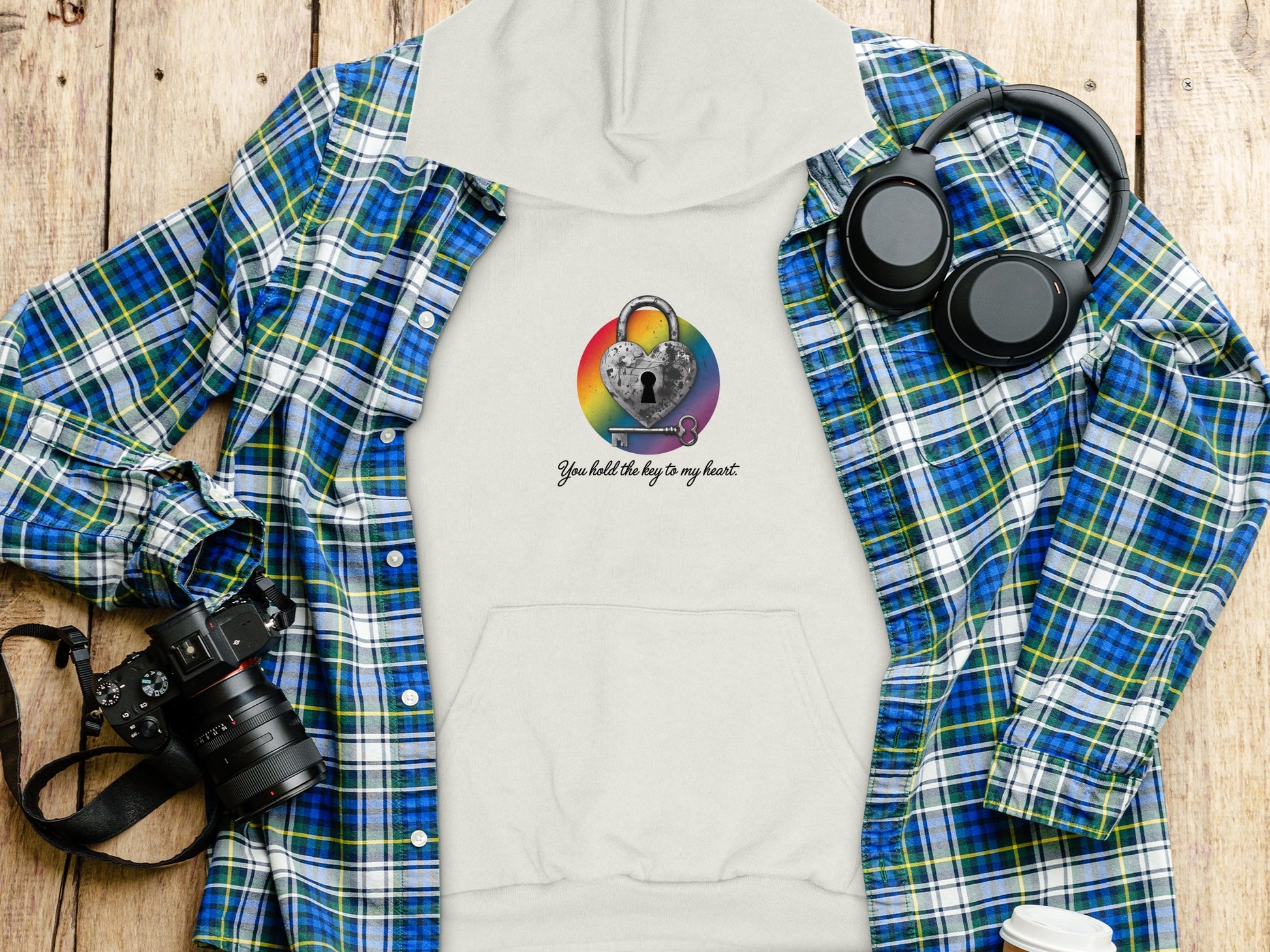You Hold The Key To My Heart Heartbeat Hoodie Product