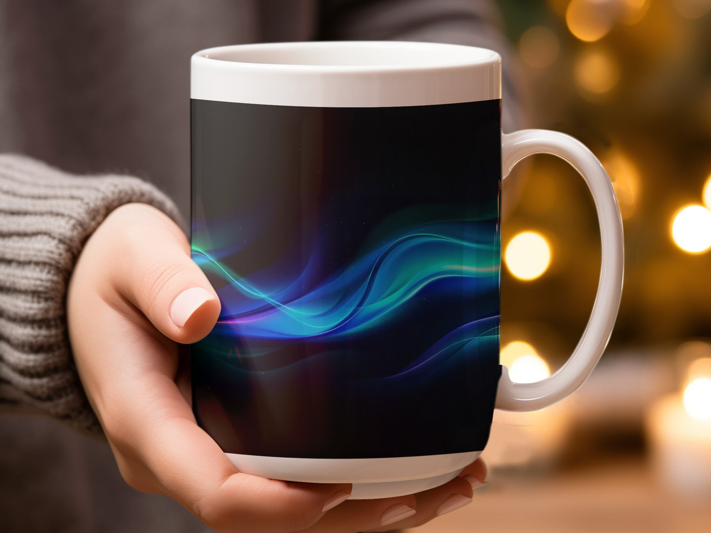 Colorful Wave Design Ceramic Mug product