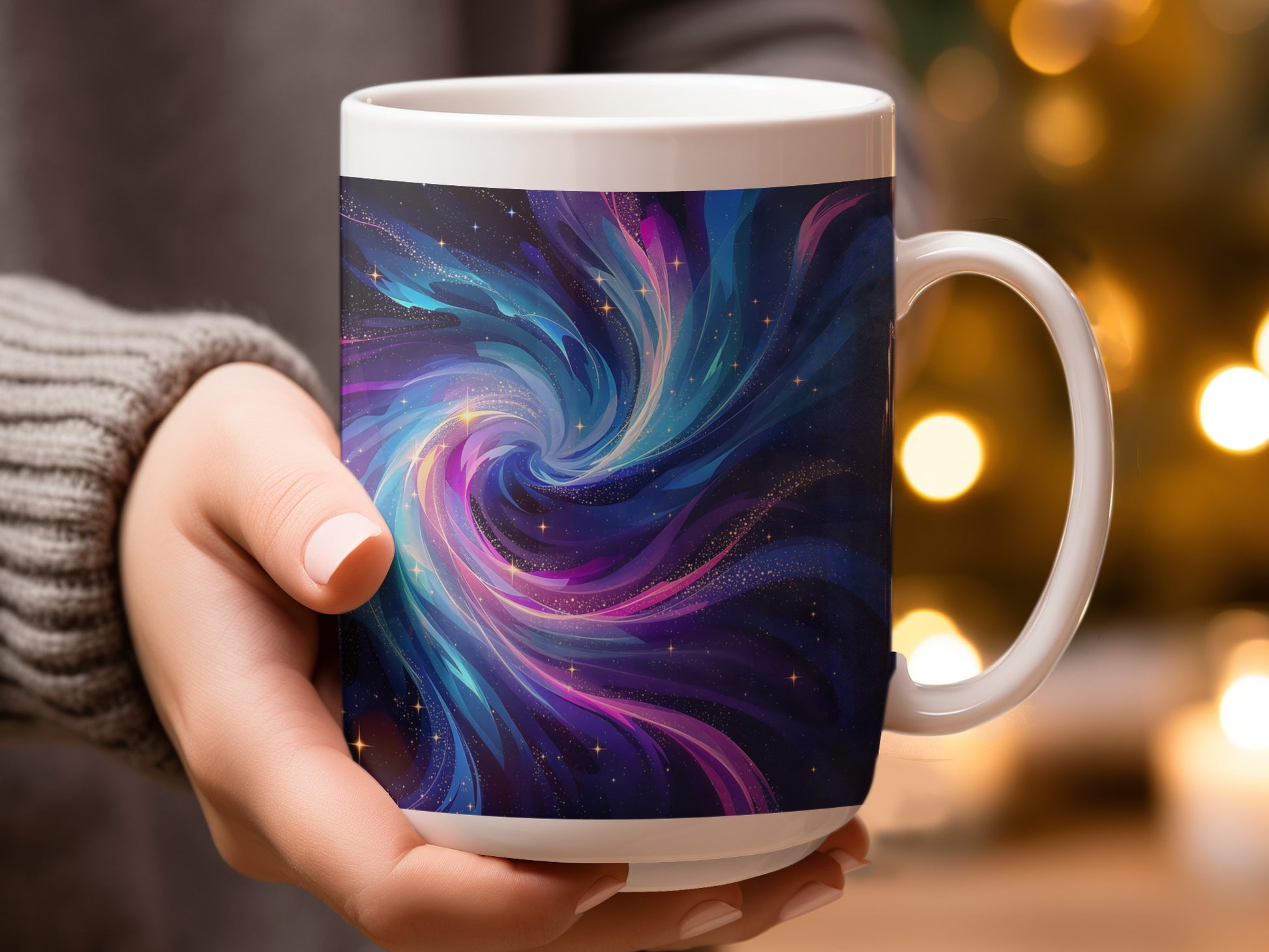 Vibrant Cosmic Swirl Design Coffee Mug product type