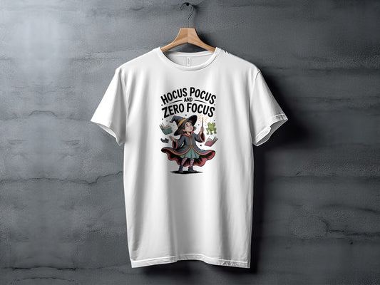 Hocus Pocus and Zero Focus design on t-shirt product
