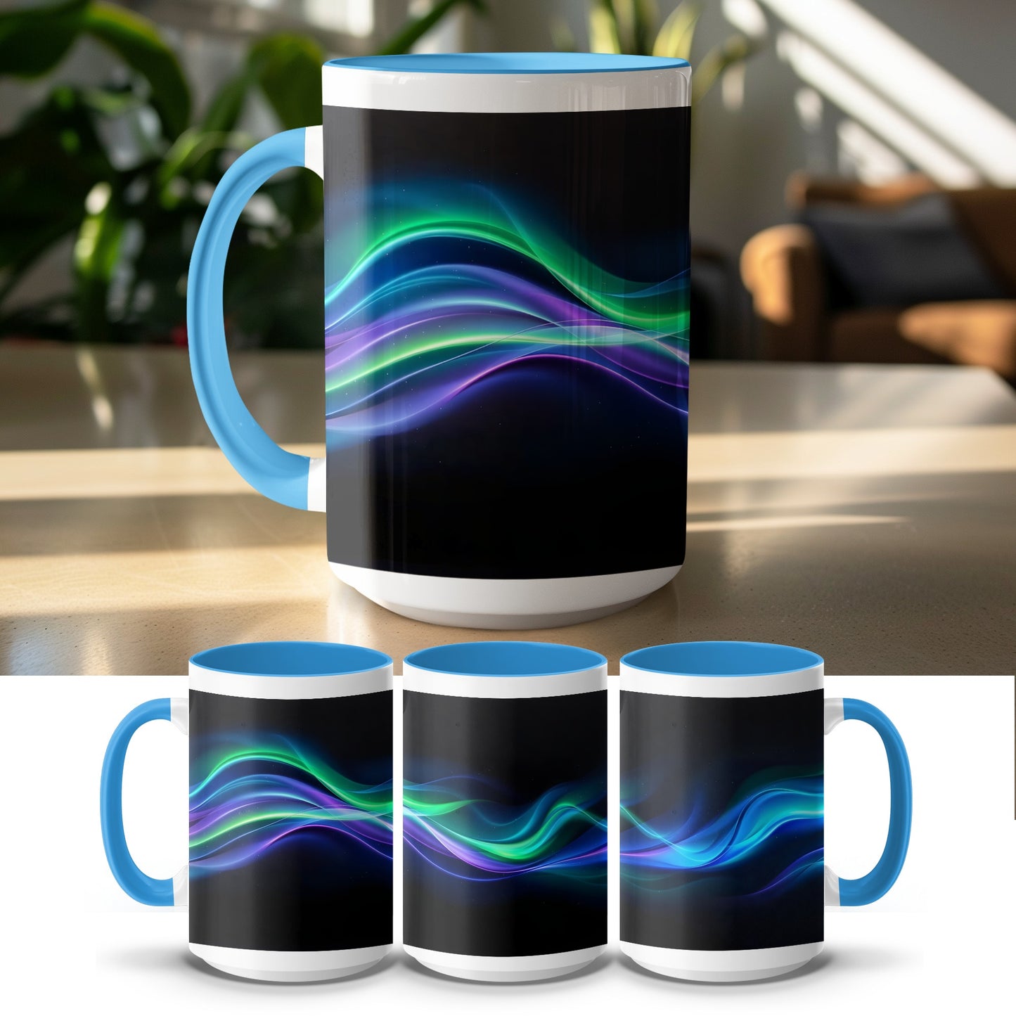 Vibrant Abstract Wave Design 11 oz Mug product type